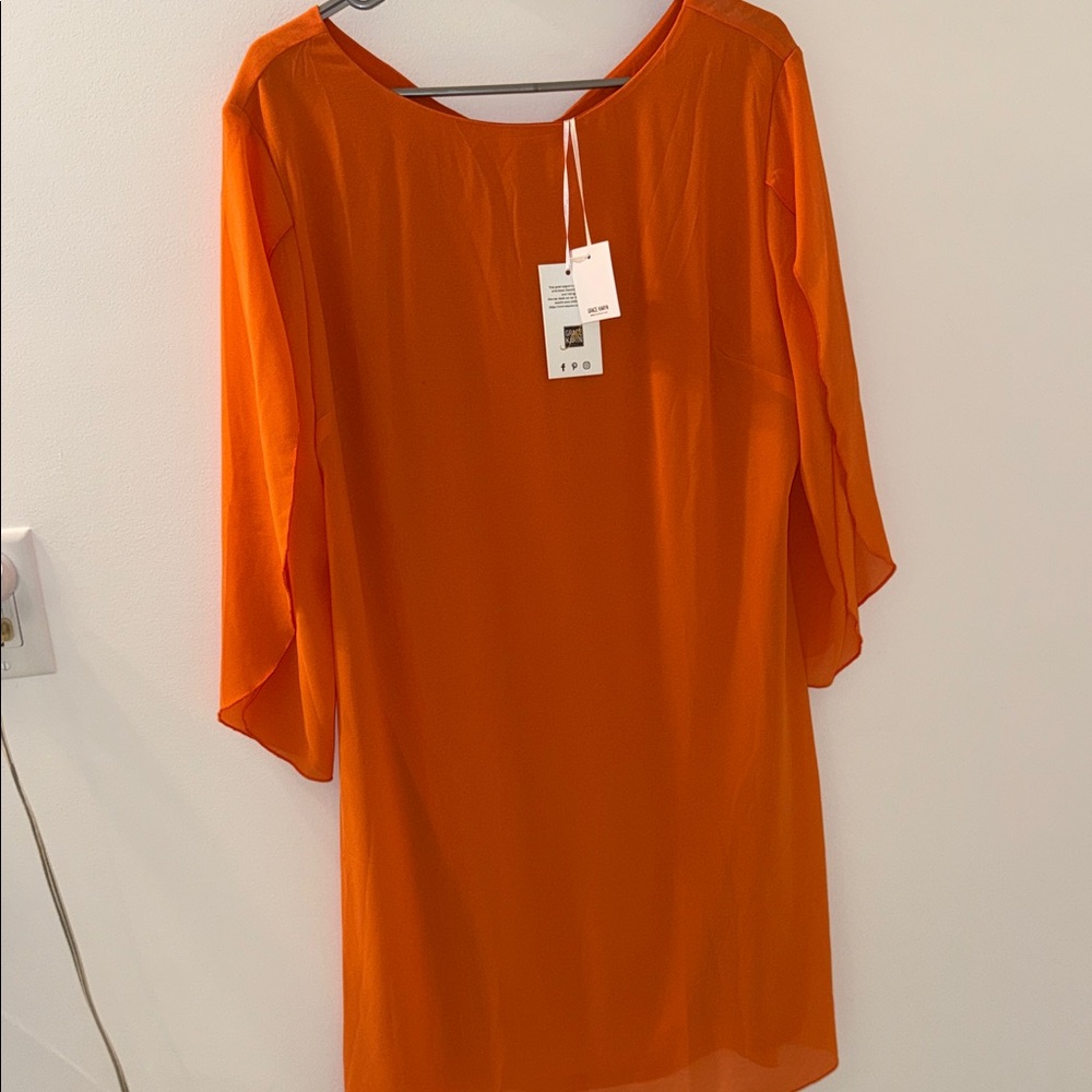 Grace Karin Orange Flow Sleeve Tunic Dress